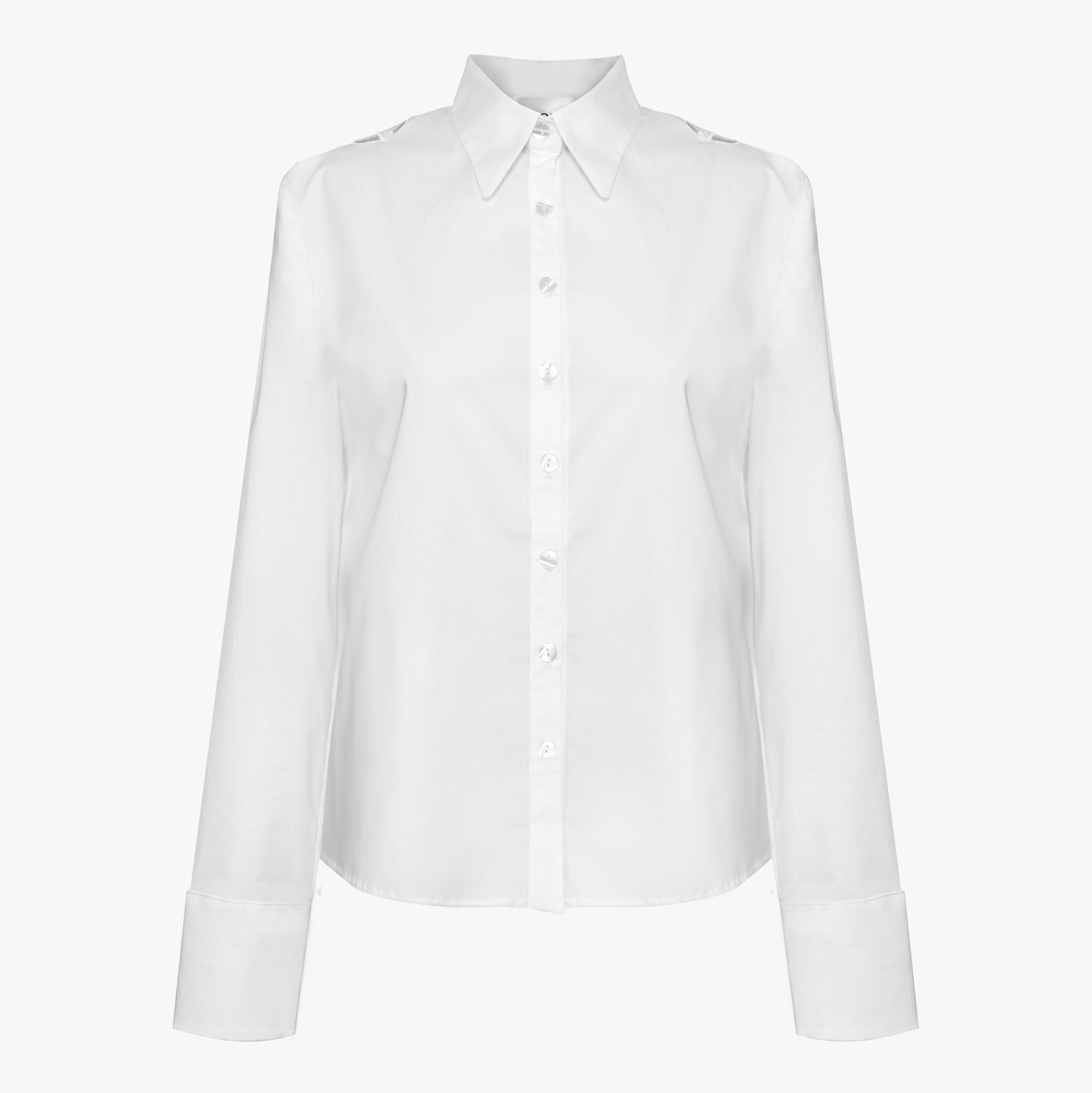 Shirt with embroidered logos