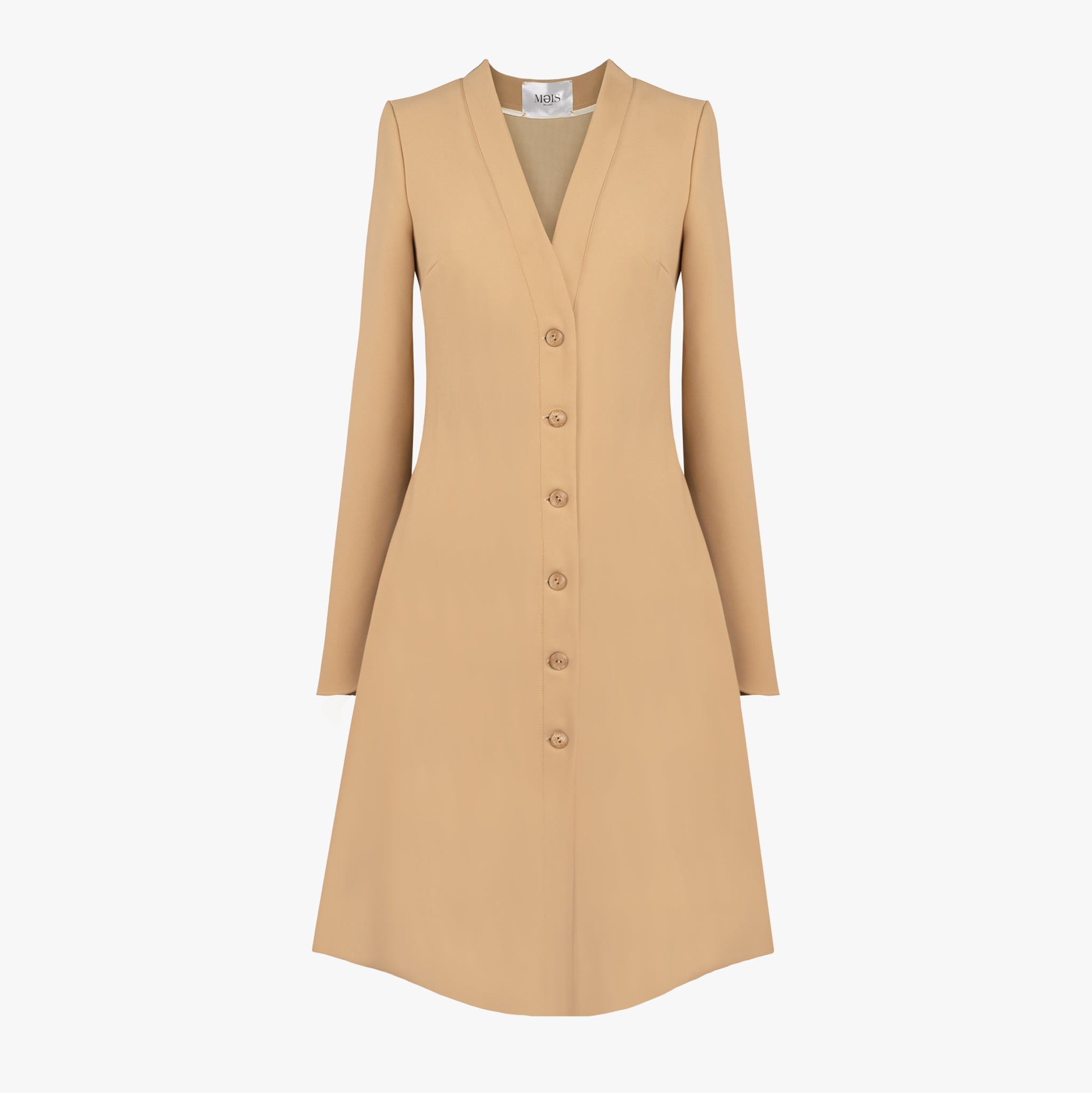 Chemise dress with overlapping sheer sleeves