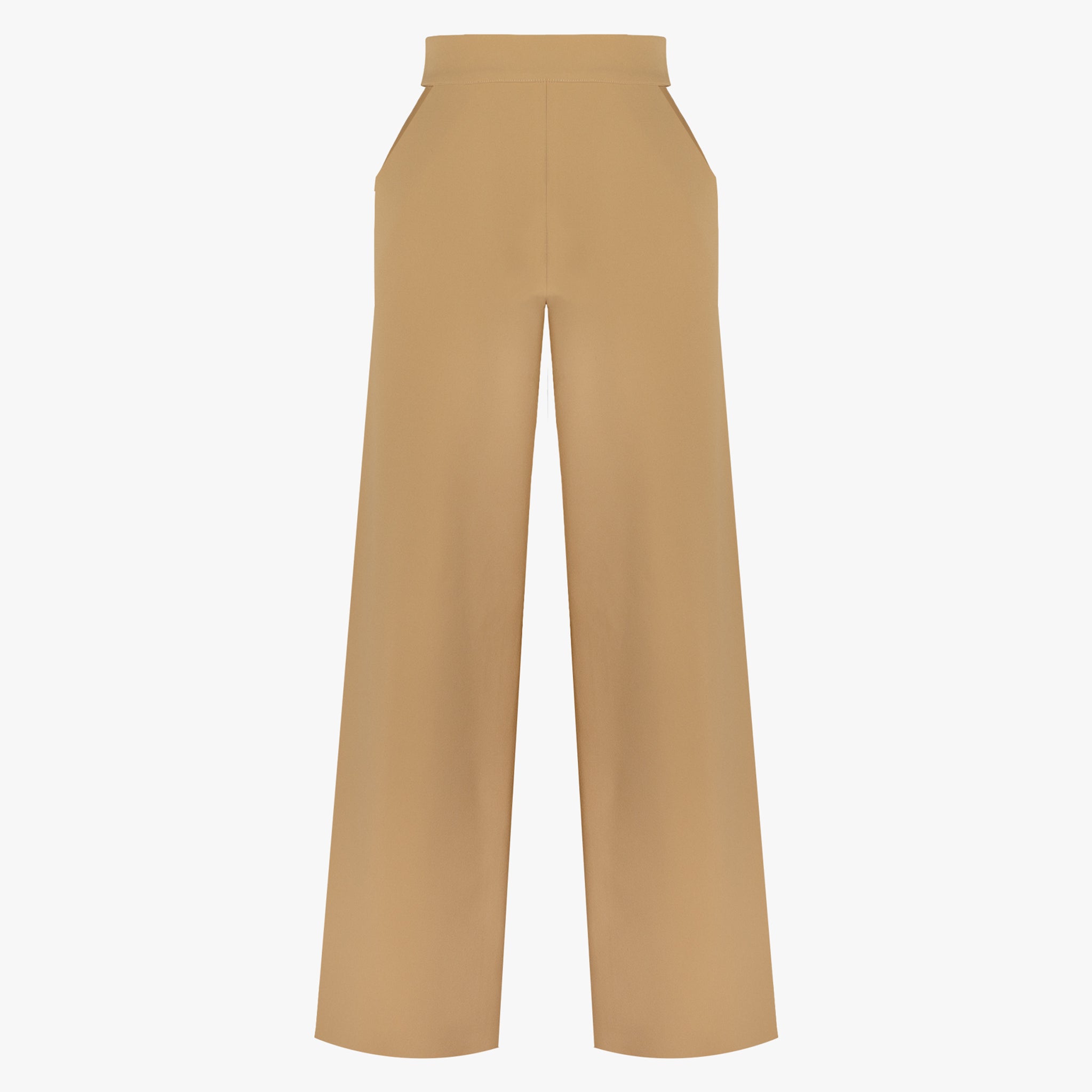 Cut-Out Straight-Leg Pants