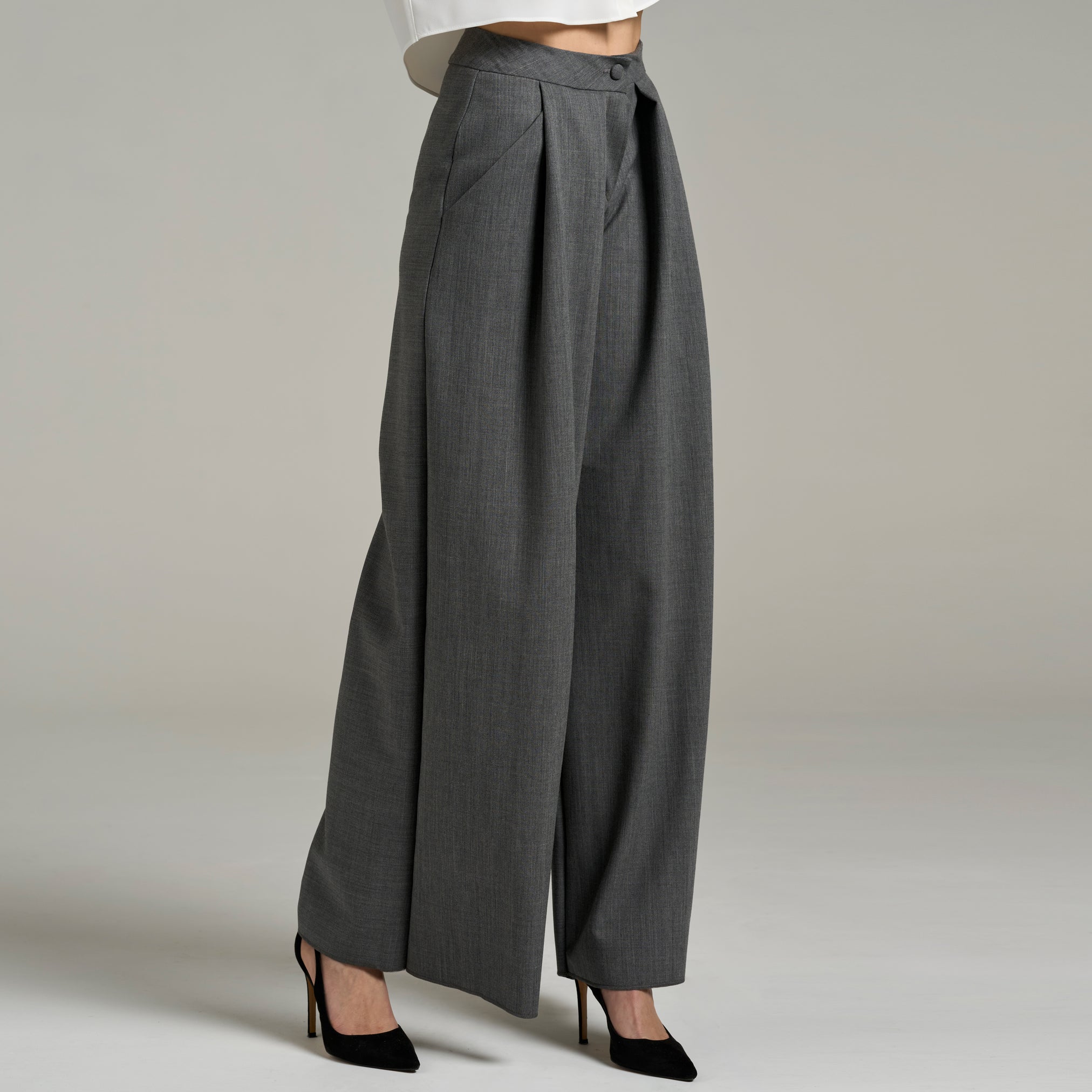 Pantalon large avec cannelli