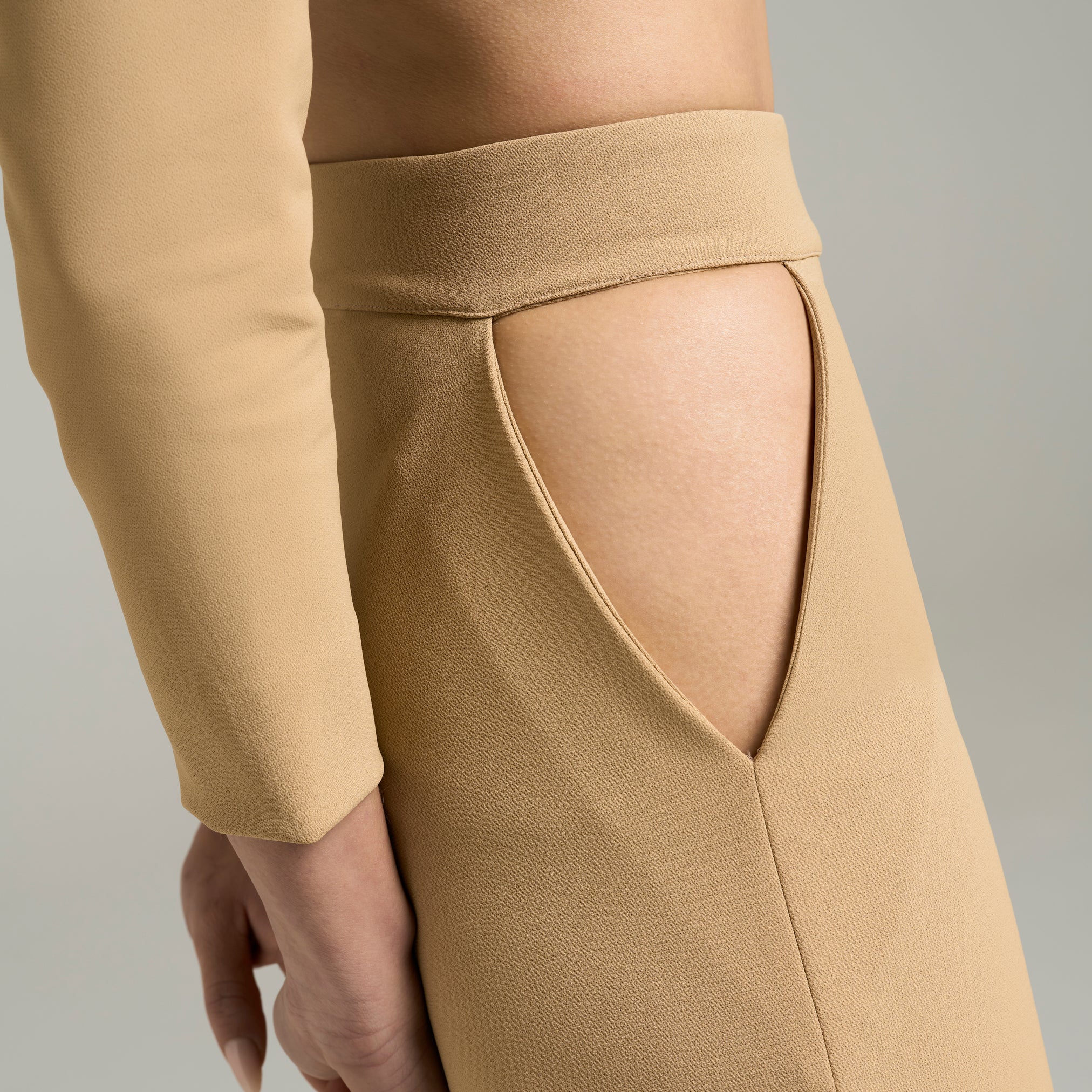 Cut-Out Straight-Leg Pants