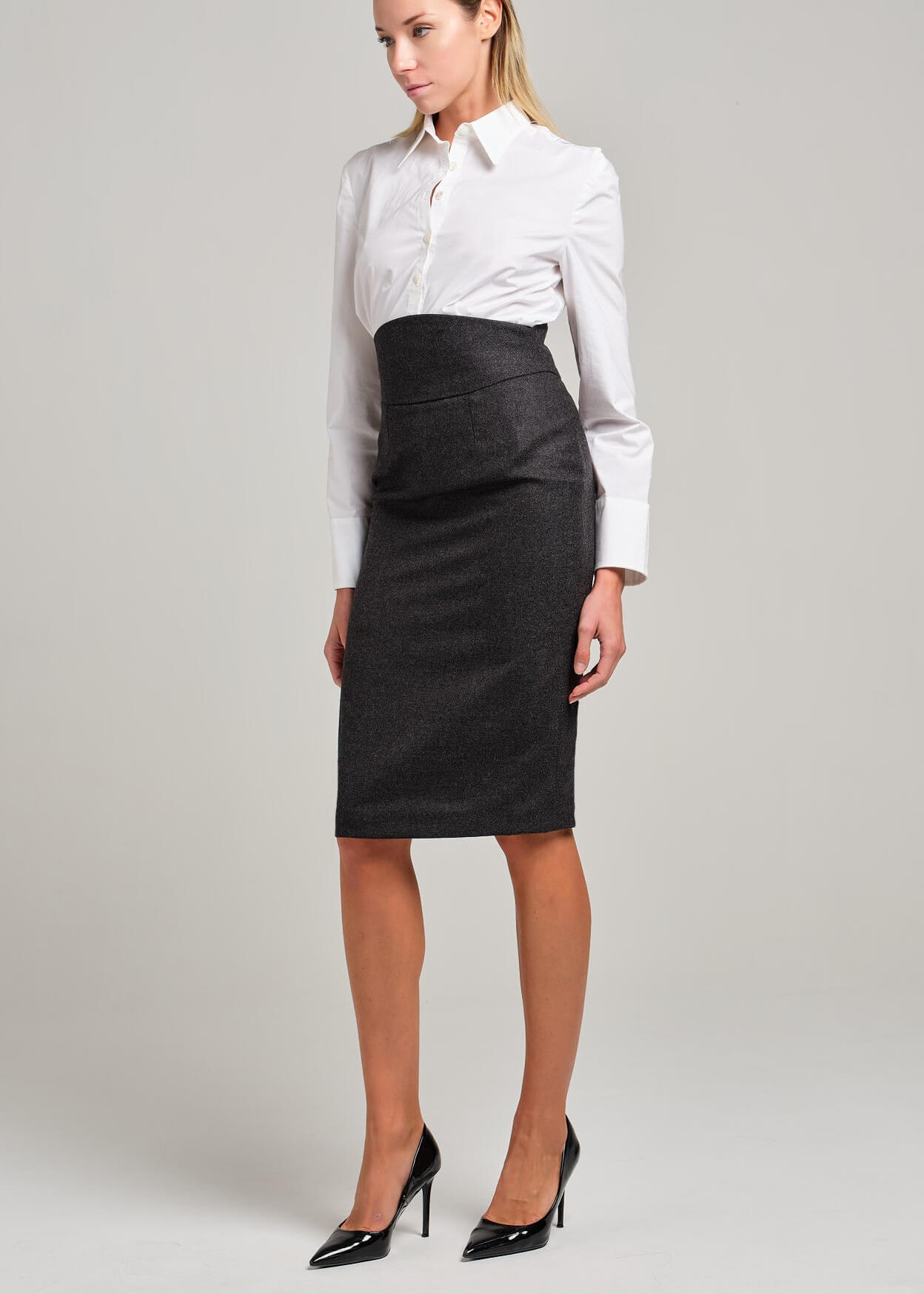 Gonna a vita alta a cintura stondata | MƏIS Milano