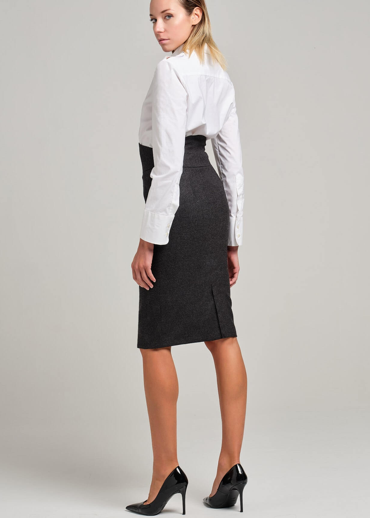 Gonna a vita alta a cintura stondata | MƏIS Milano