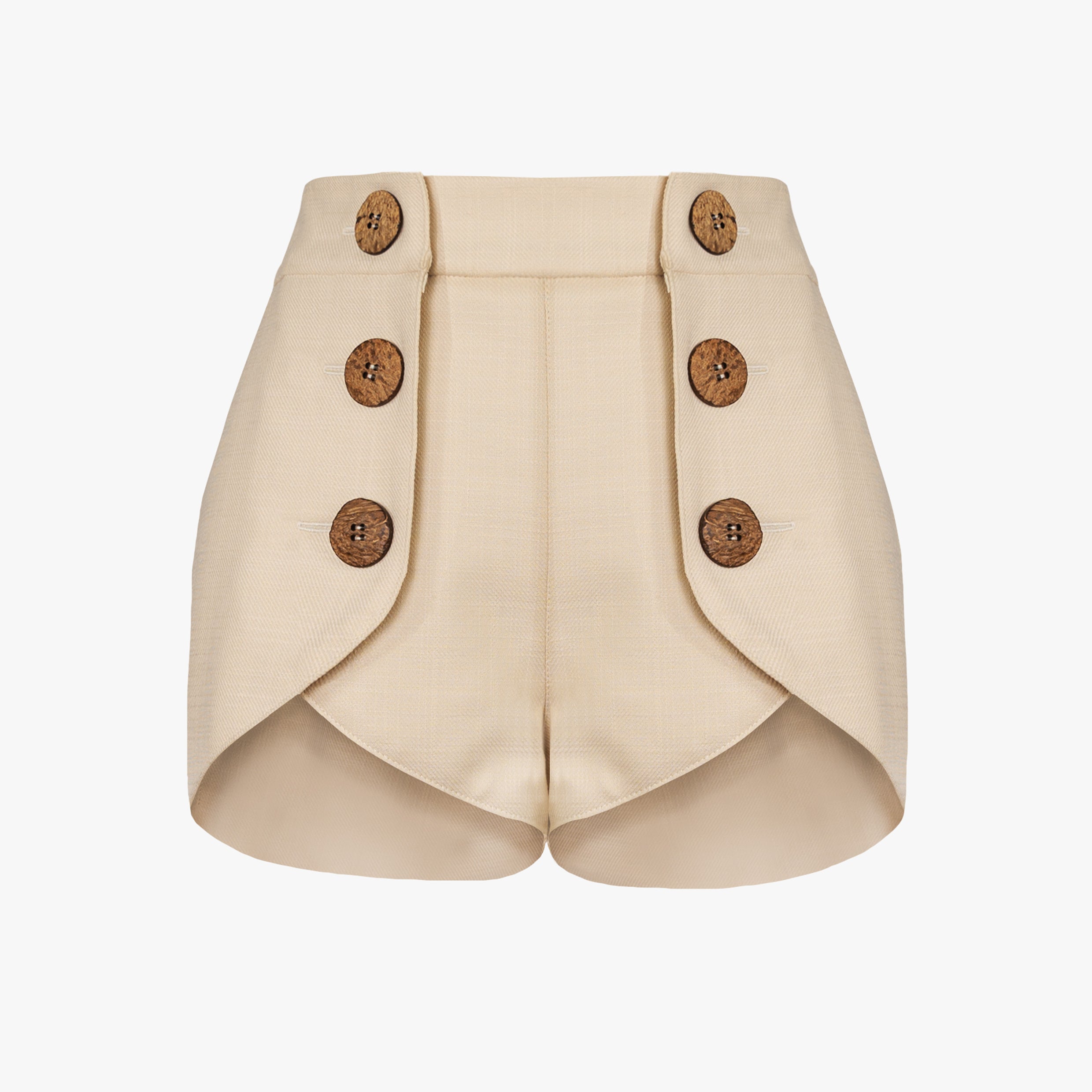 Gabardine Shorts with Coconut Buttons