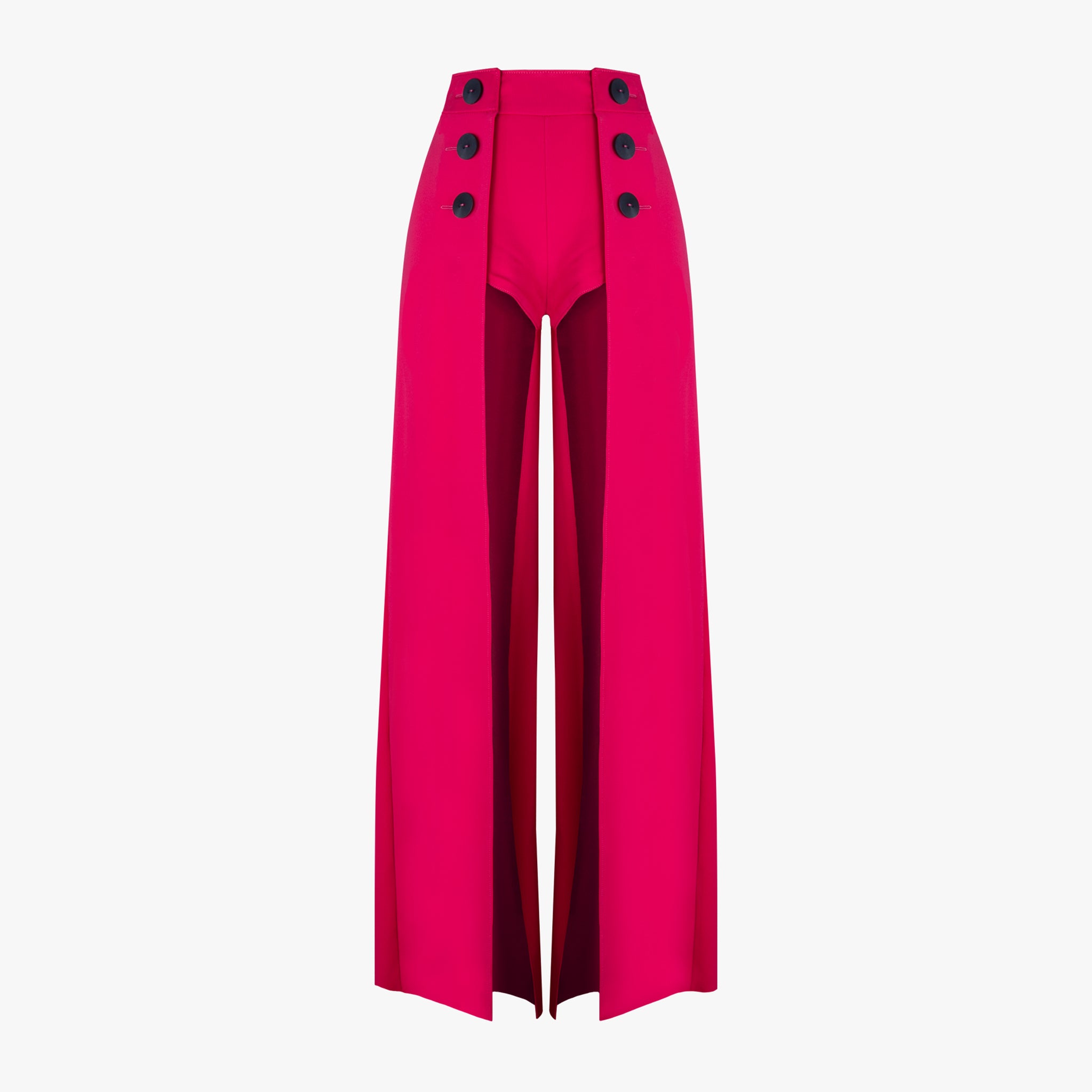 Palazzo Trousers with Shorts and Buttons