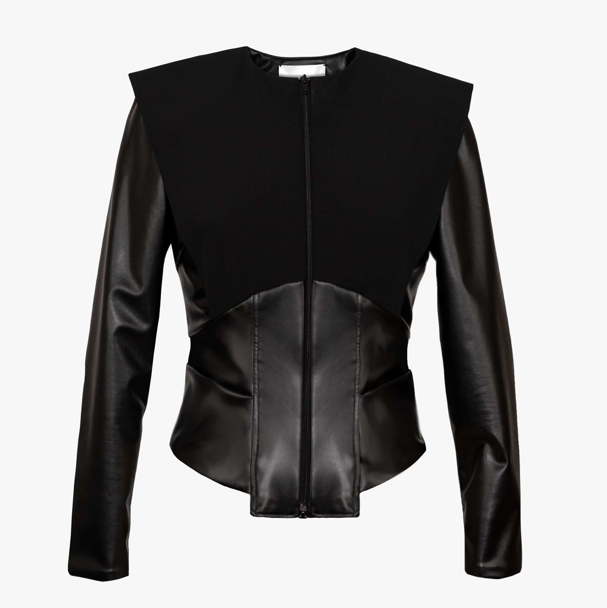 Contrast jacket with Visible Shoulder Pads