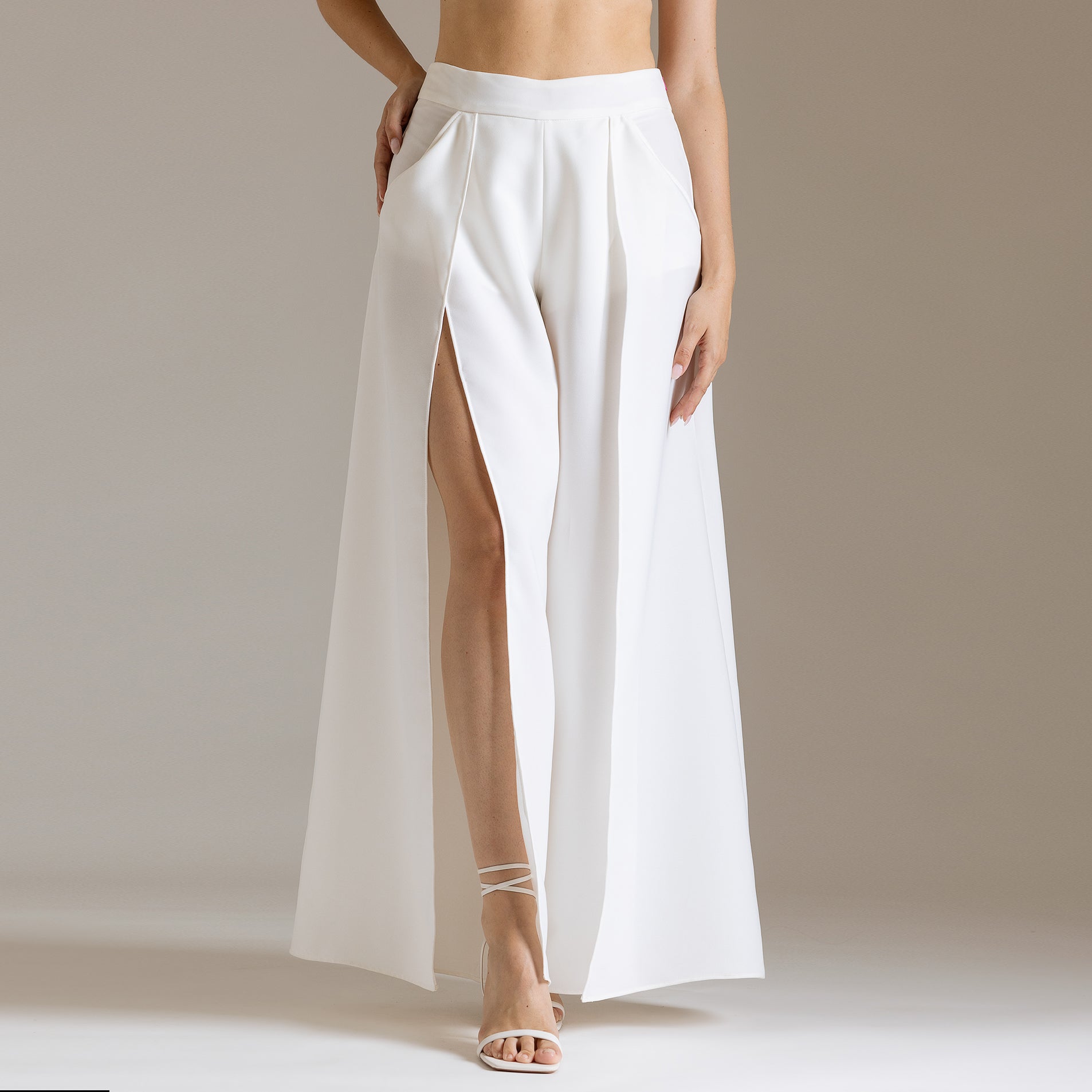 Overlapping Palazzo Pants with Built-In Shorts