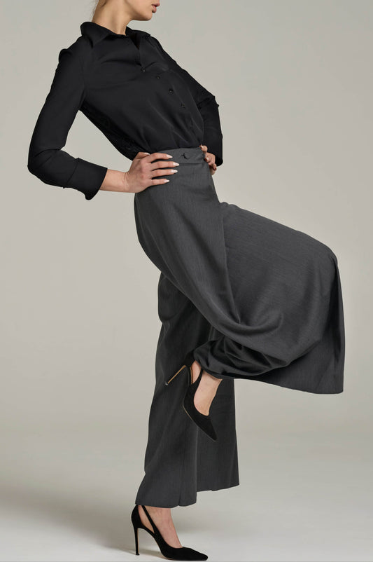 Pantalone con Drappeggio Incrociato